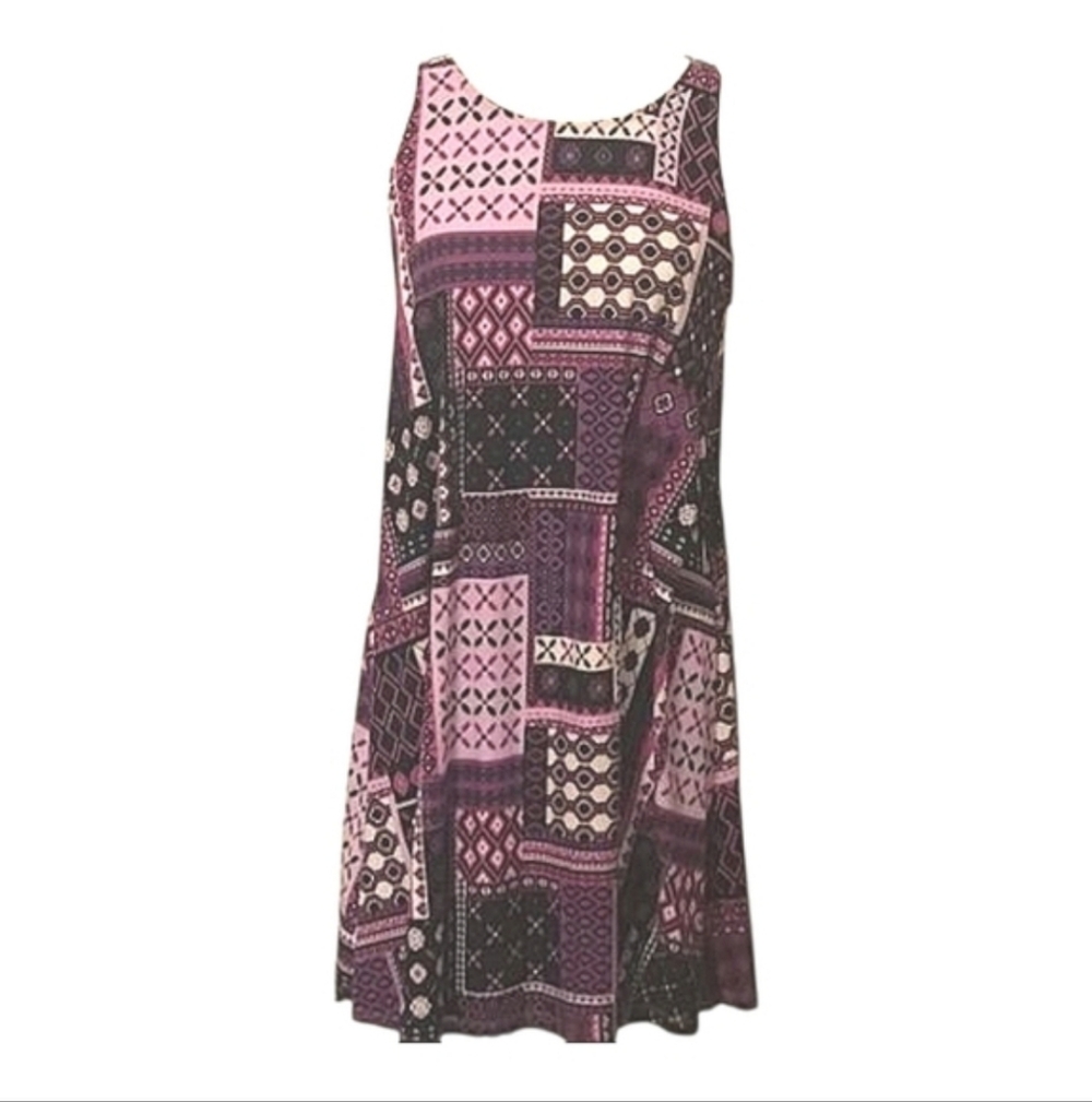 🩵 Purple Patchwork print dress